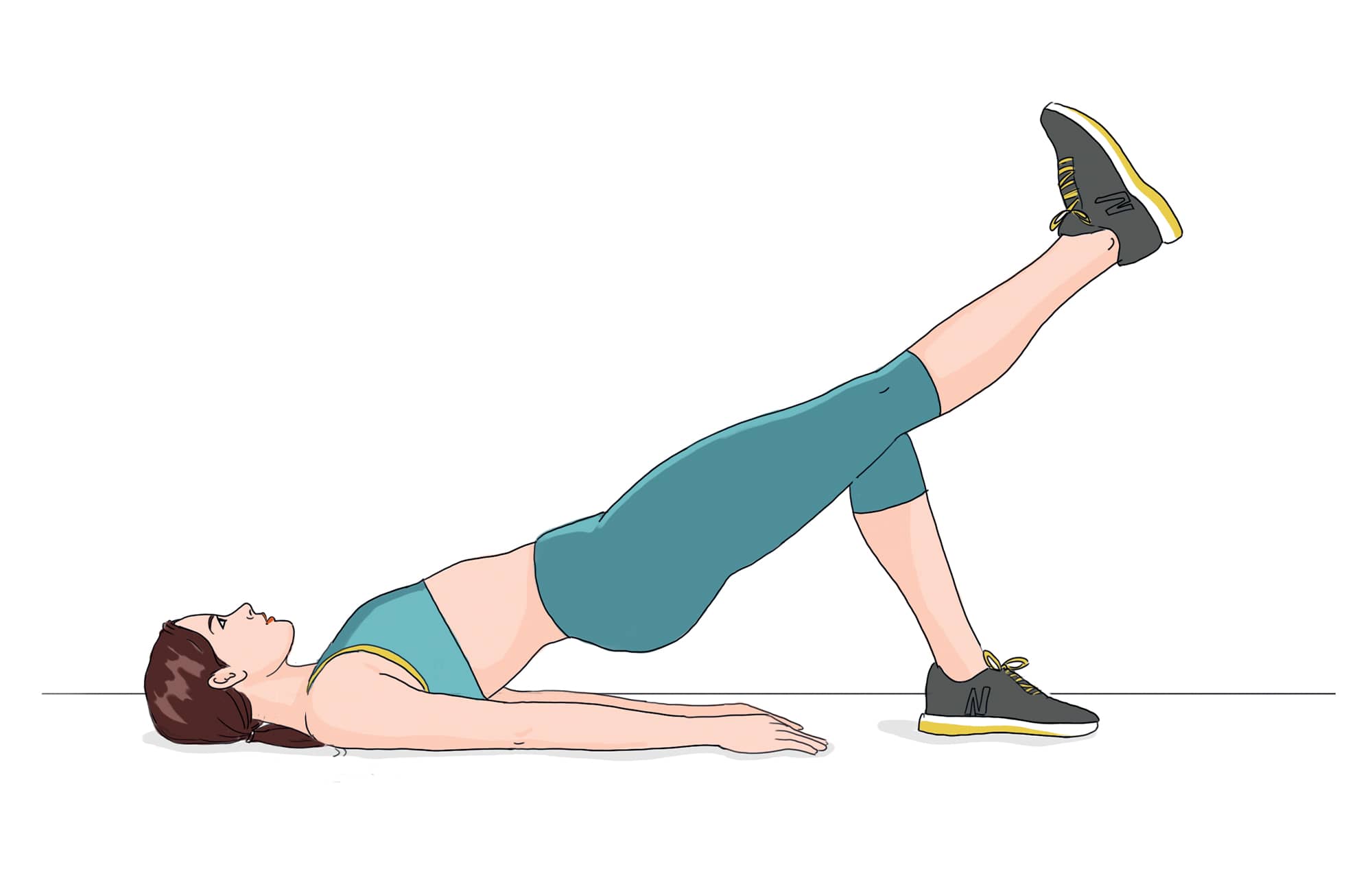 Illustration femme faisant de la gym douce pour renforcer ses genoux