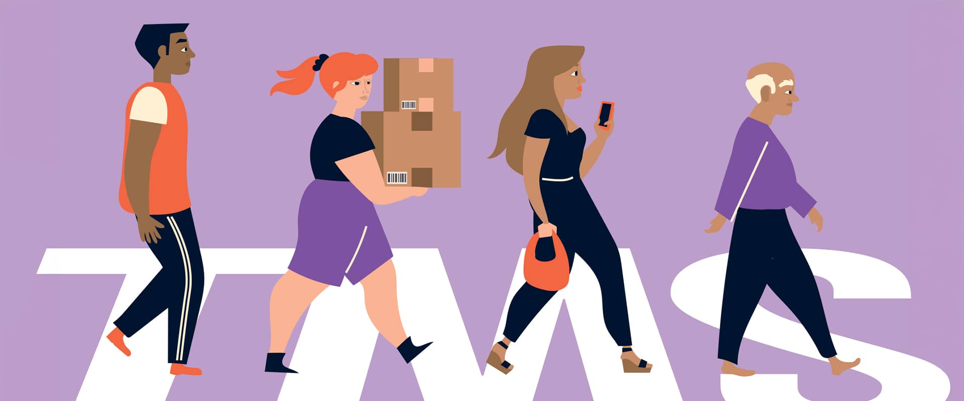 : Dessin de 4 personnes illustrant des gestes du quotidien pouvant causer des TMS