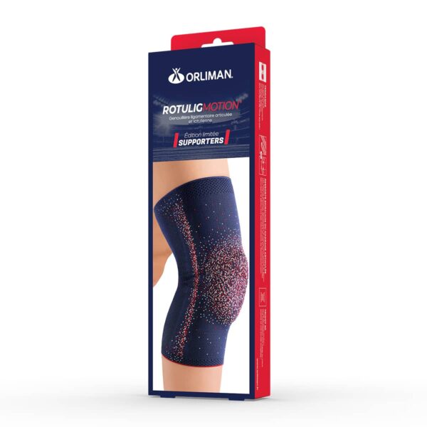 orliman-rotulig-motion-bleublancrouge-pack pack genouillère rotulig motion bleu blanc rouge